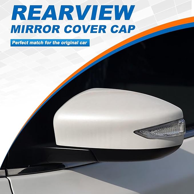 Car Door Rearview Mirror Cover Cap Housing Protective Cover For Exterior Mirrors Fit For Nissan Sentra WITH Signal Light 2013-2019,Nissan Altima 2013-2018(Black, Right Passenger Side)