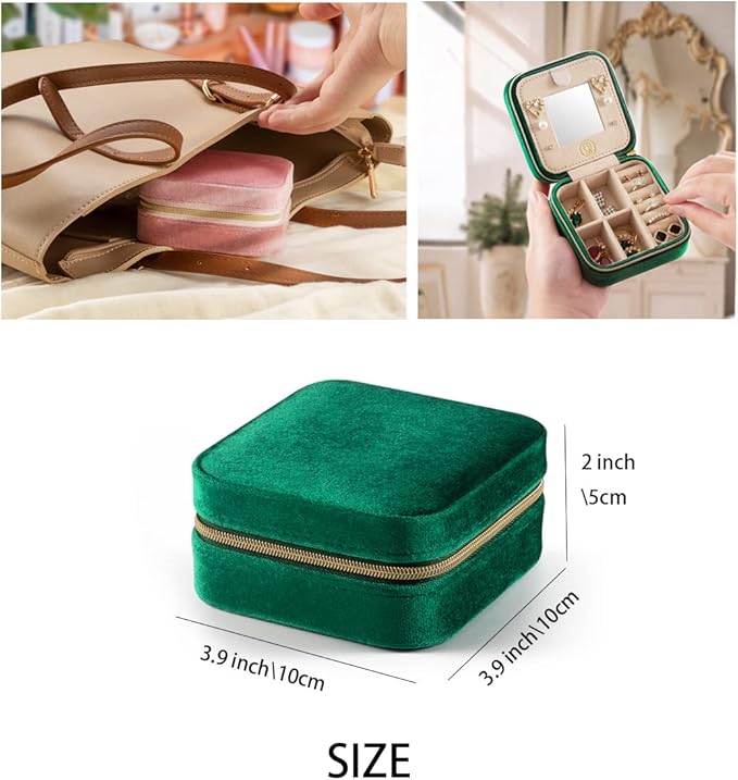 Plush Velvet Travel Jewelry Case, Travel Jewelry Organizer, Jewelry Travel Case, Travel Jewelry Box, Small Jewelry Case for W