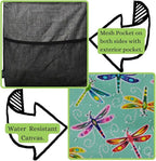 NGIL Extra Large Utility Tote Reusable Grocery Bag Oversized Collapsible for Groceries, Storage, Picnic, Beach (Dragonfly-Navy)