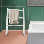 Garneck Mini Ladder Towel Rack 16'' White Wood Hand Towel Holder for Country Bathroom Decor Space-Saving Display Rack for Kit