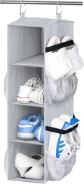 SLEEPING LAMB Short Hanging Shoe Organizer for Closet Storage with Mesh Side Pockets Holds 8 Pairs, Hanging Shoe Rack Hanger 