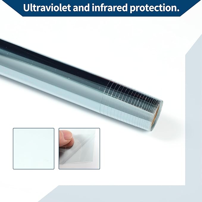 Car Window Tint Film Window Privacy Film Car Carbon 2 PLY PET 24.61 ft x 23.62 Inch 1 Pc Light Blue VLT 78% IRR 15% UVR 40%