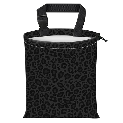 Car Trash Bag Large Hanging Can for Back of Seat, Cute Waterproof Car Garbage Bag for Vehicle, Travelling, Outdoor Grey Black Leopard