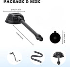 Suction Cup Mount for Carplay Screen with 11.8” Long Arm, 360° Adjustable Aluminum Alloy Arm Strength Windshield Dashboard Mount with 78mm Strong Adhesive Disk Replacement Holder for GPS Mount