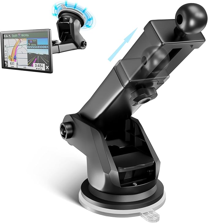 EWAY for Garmin GPS Mount w/Telescopic Extension Arm, Replacement Dash Ball Mount Holder for Dashboard Windshield Windscreen for Garmin Nuvi RV Dezl Drive Drivesmart Zumo Driveassist DriveLuxe