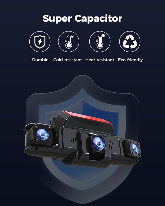 360 View 4 Channel Dash Cam Front and Rear Left Right Inside Camera for Cars, GPS and 5G Band WiFi, Night Vision, 160 Wide An
