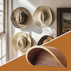 Wooden Cowboy Hat Rack, Wall Mounted Hat Holder and Organizer for Western Hats