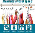 Wonder Hanger Max 20-Pack Space Saving Hangers, Reinforced Hooks Swivels 360°, Cascading Hanger, College Dorms & Storage Clos