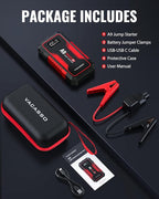 Jump Starter 4000A, VACASSO A9 Battery Jumper Starter Portable (7L Gas/4L Diesel), 12V Car Battery Booster Jump Starters