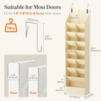 Lifewit 8 Tier Over the Door Shoe Organizer with 15 Large Deep Pockets, Fabric Hanging Shoes Shelf for Closet, Dorm Storage, 