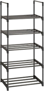 OYREL Shoe Rack, Sturdy Metal Shoes Rack Organizer,Narrow Shoes Stand Shelf 5 Tier Shoe Racks for Closets Small Space