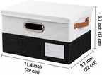 PRANDOM Storage Bins with Lids [3-Pack] Linen Fabric Foldable Storage Boxes Organizer Containers Baskets Cube with Cover for 