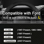West Llama Customized Auto Car Steering Wheel Cover for Ford F-150, F-250, F-350, Expedition (Black)