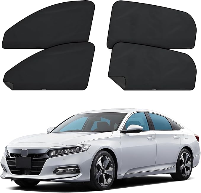 ZATOOTO Car Window Shades for Honda Accord 2018-2023, 4 Pcs Magnetic Car Window Covers - 100% Block Light Privacy Curtains, Side Window Sun Shade for Baby Breastfeeding, Sleeping, Camping
