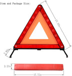 aikko Safety Triangle Kit Road Emergency Warning Reflector Roadside Reflective Early Warning Sign, Foldable 3 Pack of Emergen
