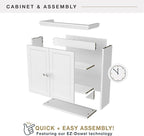 MCS 23x26 White Medicine Cabinet Organizer, Wall Mounted Bathroom Cabinet for Over-The-Toilet Storage, Bathroom Furniture & R