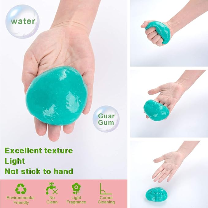 ASFSKY Car Cleaning Gel for Car Detailing Car Cleaning Gel Putty Reusable Keyboard Cleaner Gel Car Putty for Cleaning Dust Un