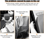 Car Seat Gap Filler Organizer with Cup Holder, Leather Multifunctional Vehicle Front Seat Crevice Storage Box Bag, Automotive Console Side Bucket Pocket, Universal Fit (Black)