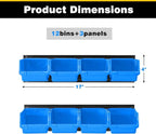 Ultrawall Wall Mounted Storage Bins, Plastic Hanging Storage Organizer Bins, Garage Tool Storage System for Screws, Nuts, Bol