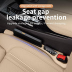 Car Seat Gap Filler Organizer Universal Fit Car SUV Truck Console Side Plug Strip Stopping Phone Key from Falling, Pack of 2 (Beige)