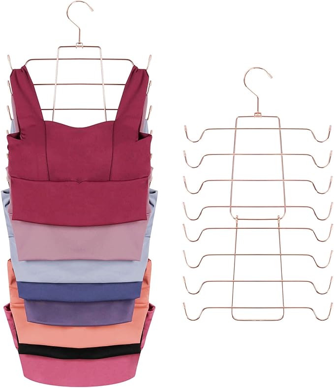 ZEDODIER 3 Pack Tank Top Hanger Space Saving, Bra Hangers for Closet Organizer, Hanging Bra Organizer Tank Tops Holder with 2
