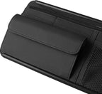 JEYODA Car Sun Visor Organizer - Auto Visor Pocket and Interior Accessories with Multi-Pocket Net Zippers (Style 2-Black)