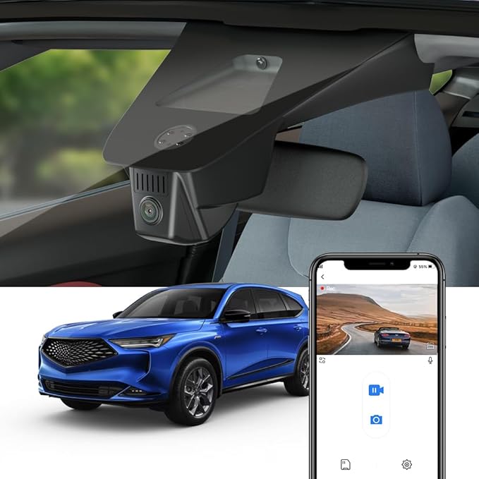 Fitcamx 4K Dash Cam Suitable for Acura MDX 2022 2023 2024 with Auto Dimming (4th Gen), OEM Factory Look, UHD 2160P Video, Bui