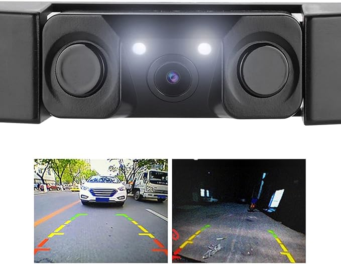 3 in 1 Car License Plate Frame Parking Sensor Rearview Reverse B 120 Degree Wide Angle The Parking Sensor Support Ackup Camer