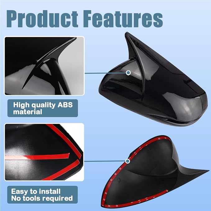 XITER Rear View Side Mirror Cover Side Mirror Cap for Honda CRV 2017 2018 2019 2020 2021 2022,Glossy Black