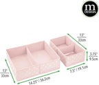 mDesign Fabric Drawer Organizer Bins, Kids/Baby Nursery Dresser, Closet, Shelf, Playroom Organization, Hold Clothes, Toys, Di