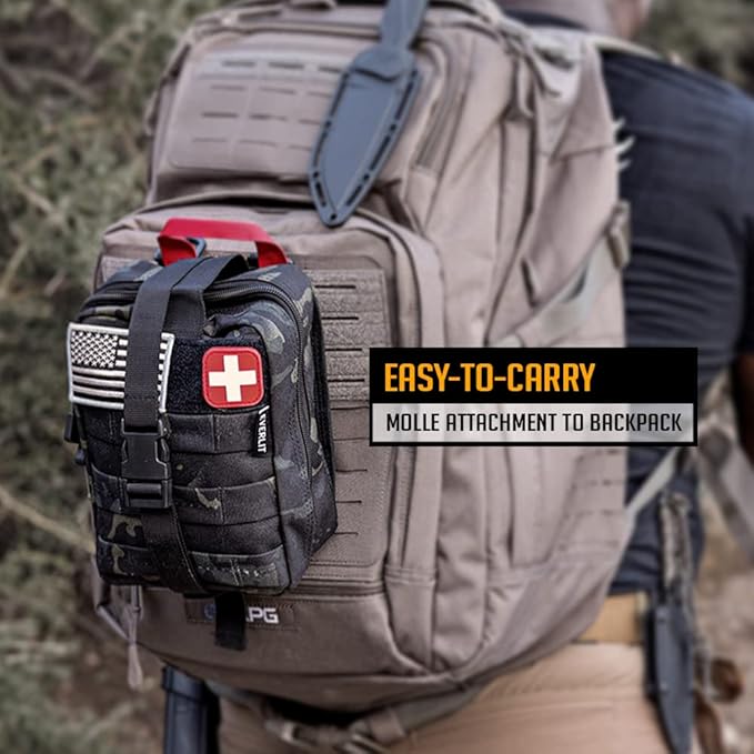 EVERLIT 250 Pieces Survival First Aid Kit IFAK EMT Molle Pouch Survival Kit Outdoor Gear Emergency Kits Trauma Bag for Campin
