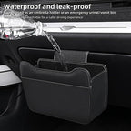 Car Leather Trash Can for Glove Box, Hanging Garbage Bin，Waterproof Foldable Stroage Organizer for Car, Multipurpose Interior Accessories for SUV Truck RV Camping (Black Glove Box)