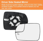 Senzeal Driver Side Heated Mirror Glass Replacement with Blind Spot Mirror for Ford Edge 2015 2016 2017 2018 (Left Side)