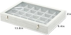 Coward Jewelry Organizer Tray Box, 24 Grids Ring Earring Chain Bracelet Necklace Jewelry Bead Display Holder Tray Case with T
