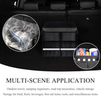 Trunk Organizer With Lid, Collapsible Waterproof Oxford Car Organizer with Aluminum Handle Base Plate, 2-Compartment 28L