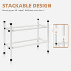 STORAGE MANIAC Expandable Shoe Rack, 4 Pairs Stackable Small Shoe Rack, Metal Adjustable Shoes Organizer for Closet, Entryway