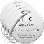 Stainless Luggage Tags for Suitcases 4 Pack: Metal Personalized Luggage Tags for Backpacks & Bags with Customizable Texts (Si
