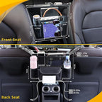 Blue Diamond Car Handbag Holder Between Seats Bling Rhinestone Car Storage Bag Large Capacity Purse Phone Tablet Automotive Consoles Organizer Safe Barrier of Backseat Pet Kids…