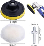 Augshy Polishing Pad, 31 Pcs 3 Inch Polishing Pad Kit, 3 Inch Buffing Pads for Drill Adapter Car Auto Polisher