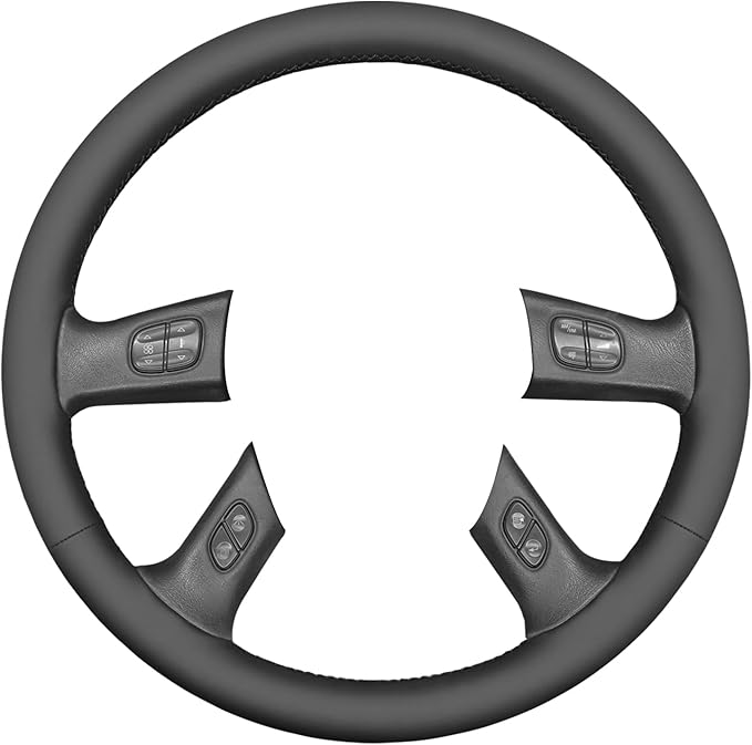 MEWANT Steering Wheel Cover for Chevy Silverado 1500/2500 / 3500 2003-2006 / Silverado 1500 2500HD 3500 Classic/Trailblazer Hand-Stitched Microfiber Leather Steering Wheel Wrap