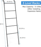 Blanket Ladder Towel Ladder for Bathroom Blanket Rack for Living Room Bathroom Laundry Room Black