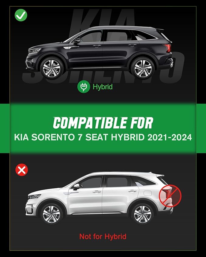 VIWIK Floor Mats for Kia Sorento 2024 2023 2022 2021, All Weather Protection Car Mats Custom Floor Liners for Sorento Hybrid 1st/2nd/3rd Row, TPE Rubber Car Accessories