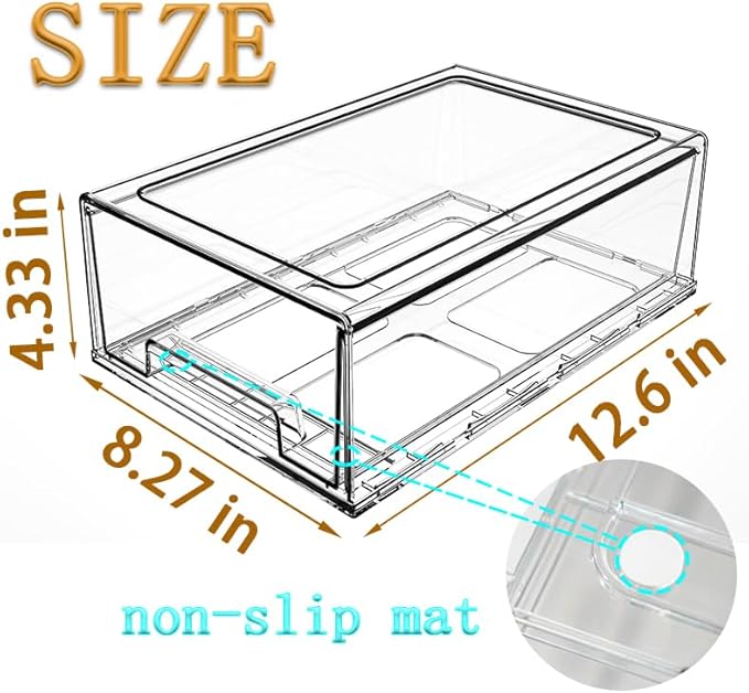 Clear Drawer-Type Plastic Storage Box Bins Organizer, Family First Aid Kits Medicine Cabinet Box Organizer, Closet Shelf