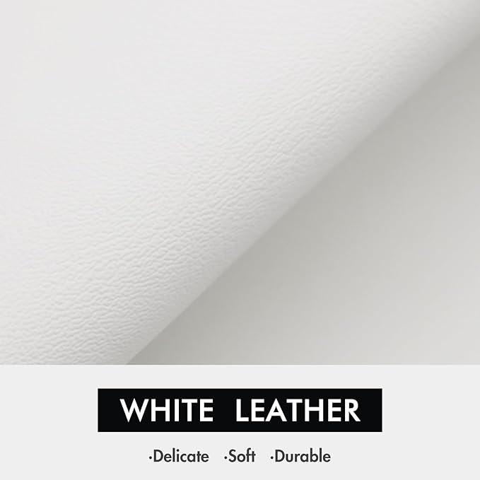 MEWANT Hand Stitched White Leather Steering Wheel Cover for Tesla Model 3 Highland 2023 2024 2025
