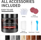 Leather Recoloring Balm and Scratch Repair Kit, Dark Gray Leather Restorer for Couches, Furniture, Car Seats, Leather Paint &