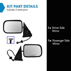 TRQ 2 Piece Driver and Passenger Side Mirror Assembly Set Manual Folding Electric Adjustment Heated No Memory Chrome Compatib