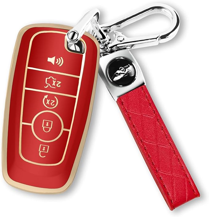 For Ford Key Fob Cover with Keychain, Soft TPU Key Case Shell Full Protection for Ford Explorer Fusion Escape Edge Expedition