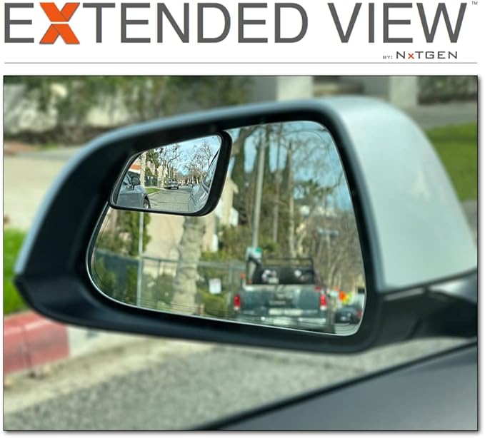 Blind Spot Mirrors- Compatible with Tesla Model S Extended View - 2 Piece Set (Left & Right)