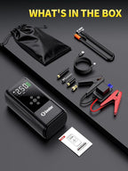 6000A Jump Starter with Air Compressor Battery Jumper Starter Portable 10-in-1 Car Jump Starter Portable 12V Jump Box with