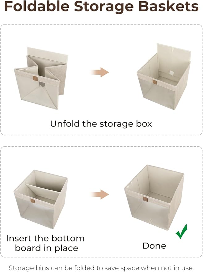 StorageWorks 13x13 Storage Cubes, Closet Storage Bins with Clear Window, Large Fabric Organizer for Clothes, Collapsible Stor